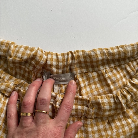 Gingham Tan Women's Shorts - Picture 3 of 3